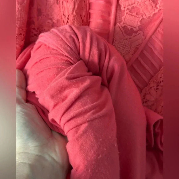 Sundance | lace overlay | coral | sleeveless | midi | dress | size 6 - Picture 9 of 11